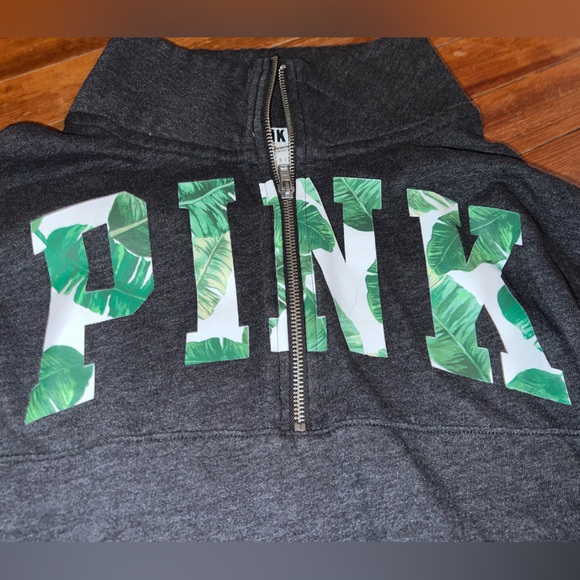 Pink brand half zip sweatshirt - Picture 2 of 5
